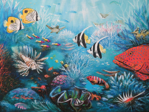 Ian Stephens - Lionfish and Leafy Sea Dragon - Print on Canvas